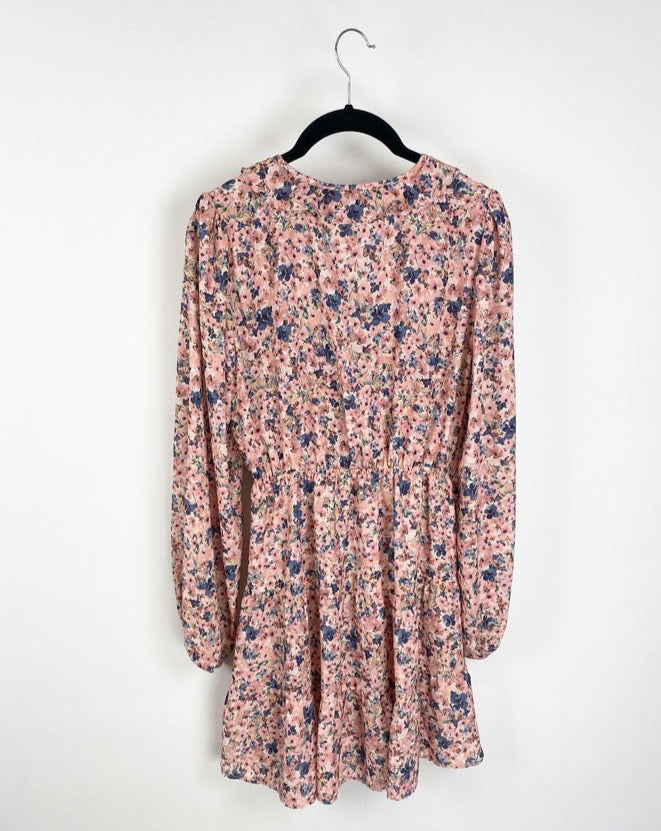 Pink Floral Dress - Small