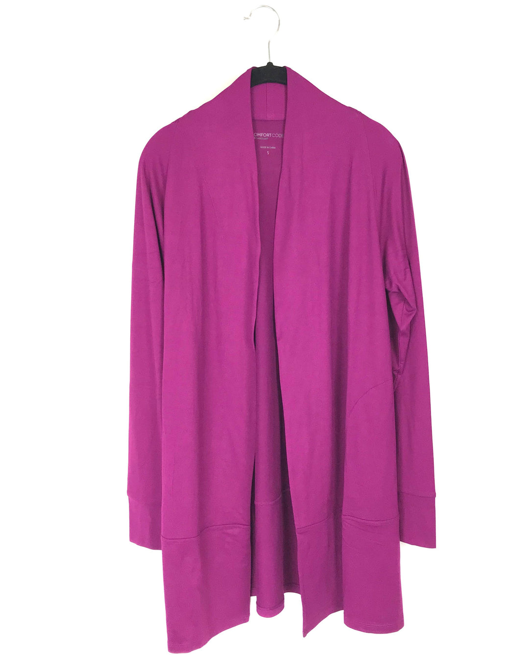 Fuchsia Open Front Cardigan - Small