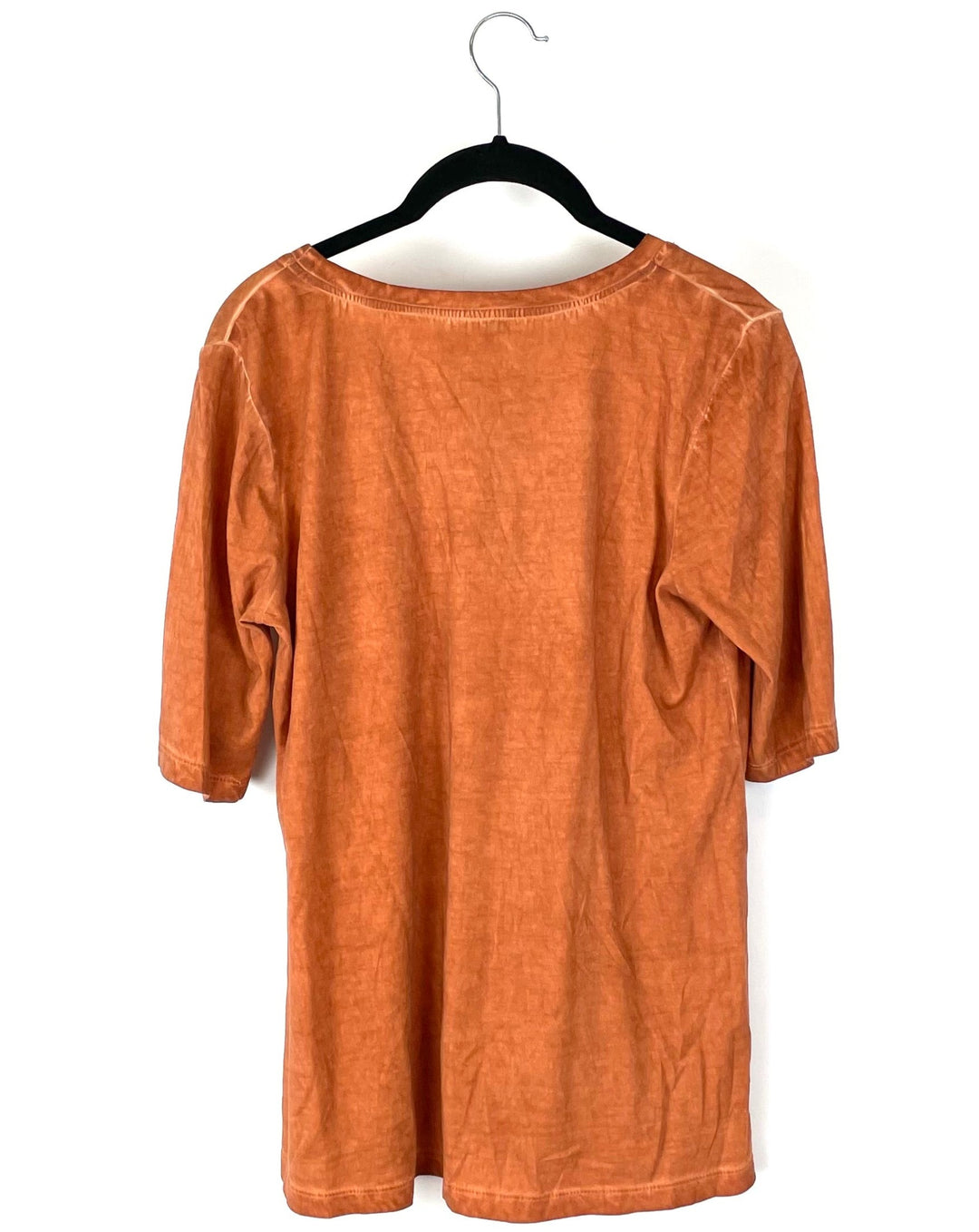 Burnt Orange Short Sleeve Top - Size 6-8