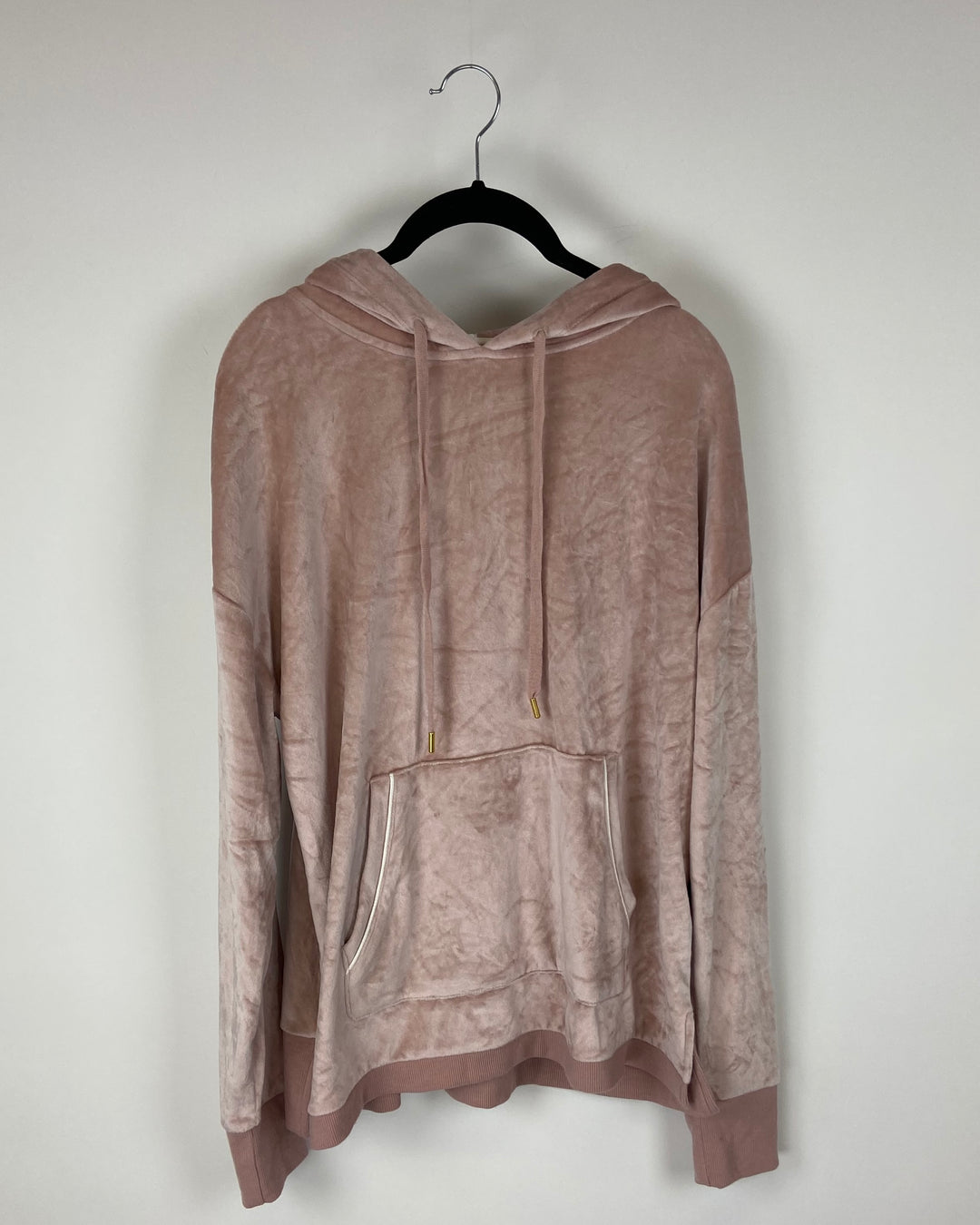 Pink Velvet Long Sleeve Hoodie - Small