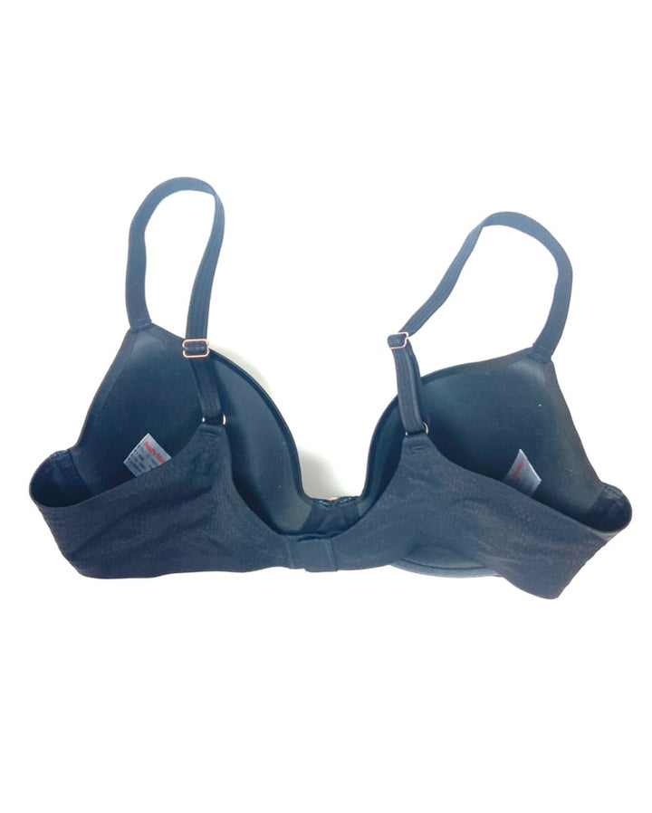 Black Cotton Unlined Bra - 34B, 34D
