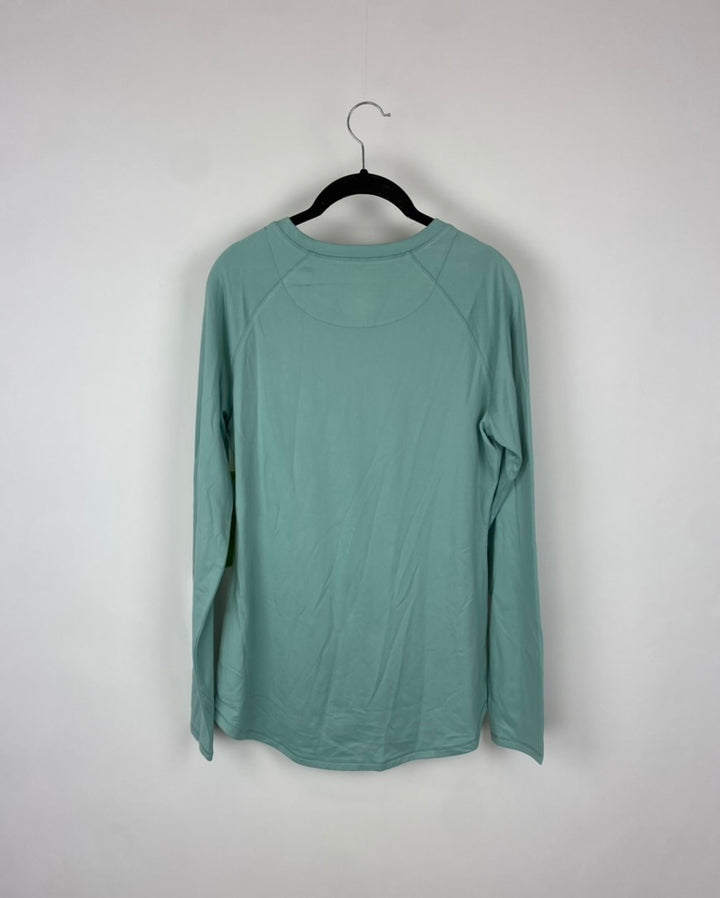 Teal Fleece Long Sleeve Top - Small and Medium