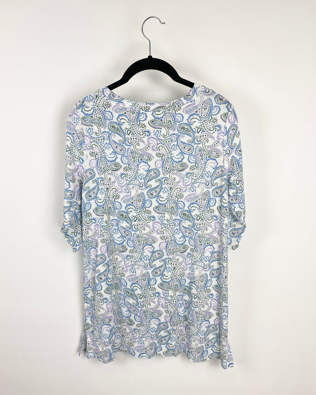 Abstract Paisley Print Cropped Sleeve Top - Size 6/8