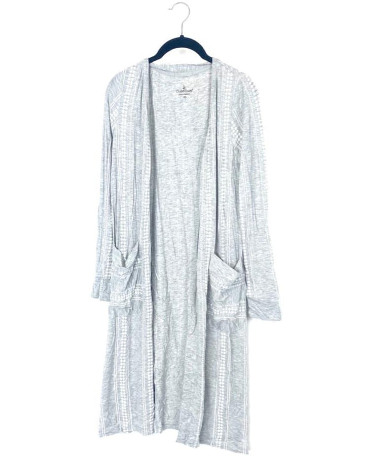 Long Grey Open Cardigan - Size 2/4