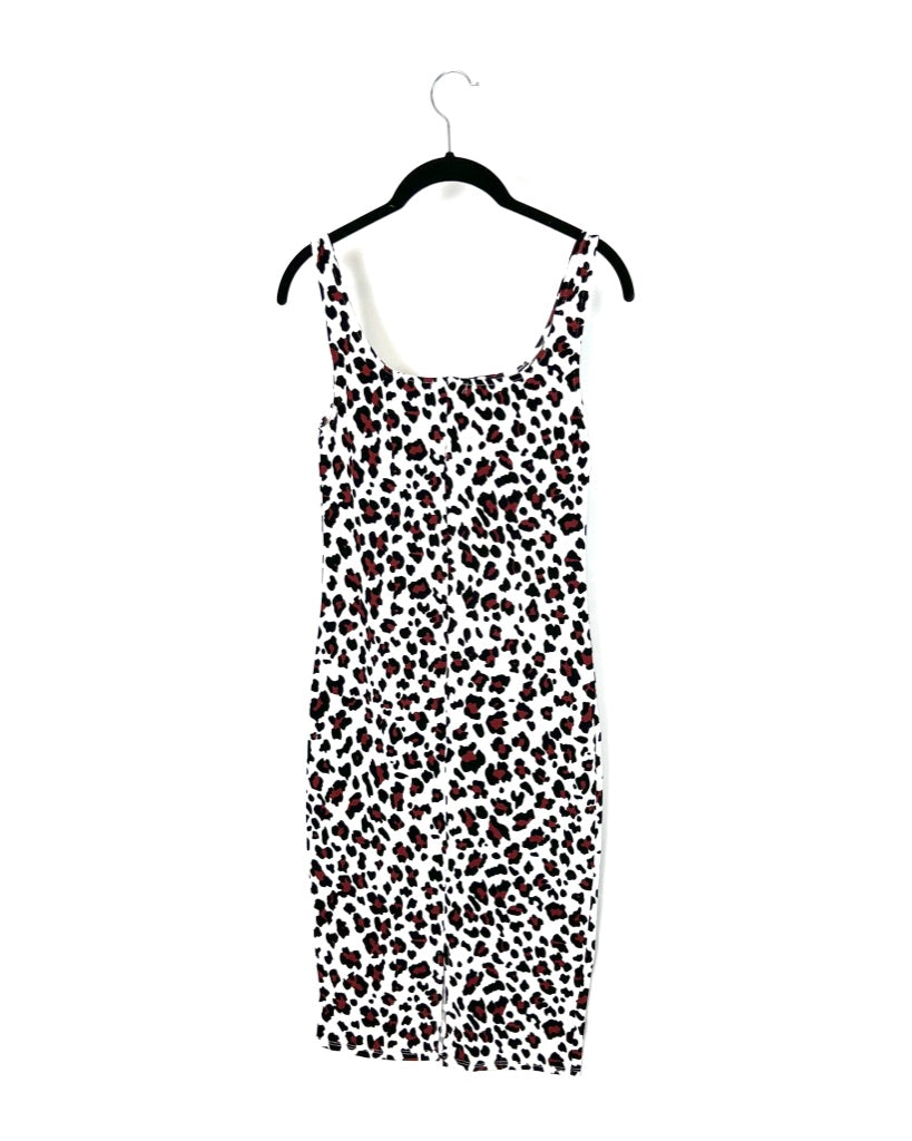 White Leopard Tank Dress- Small