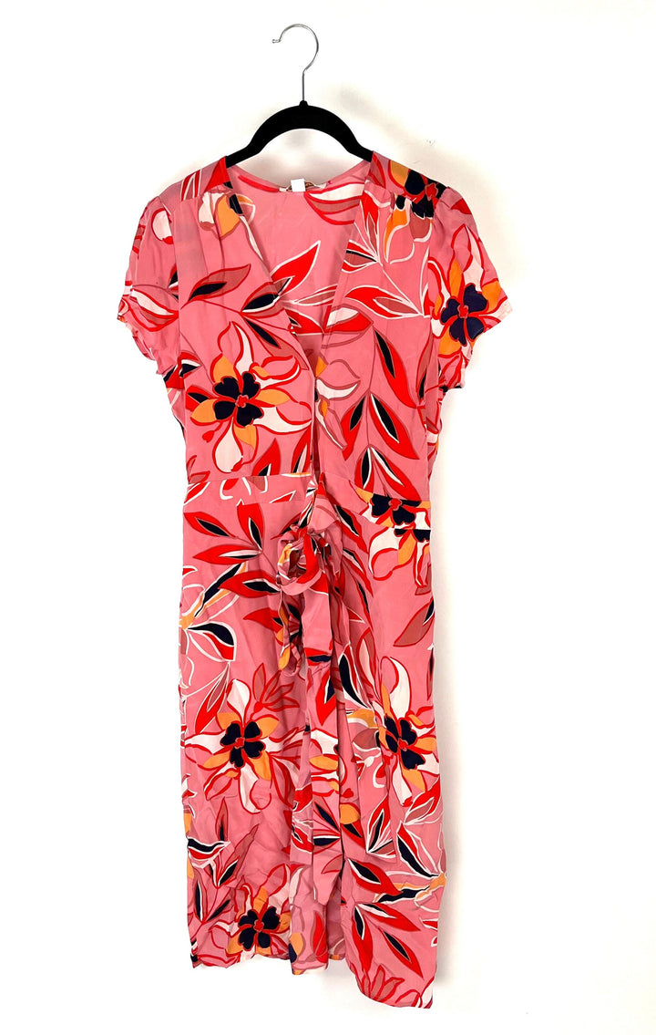 Pink and Multicolor Floral Print Dress - Extra Small, Small and Large