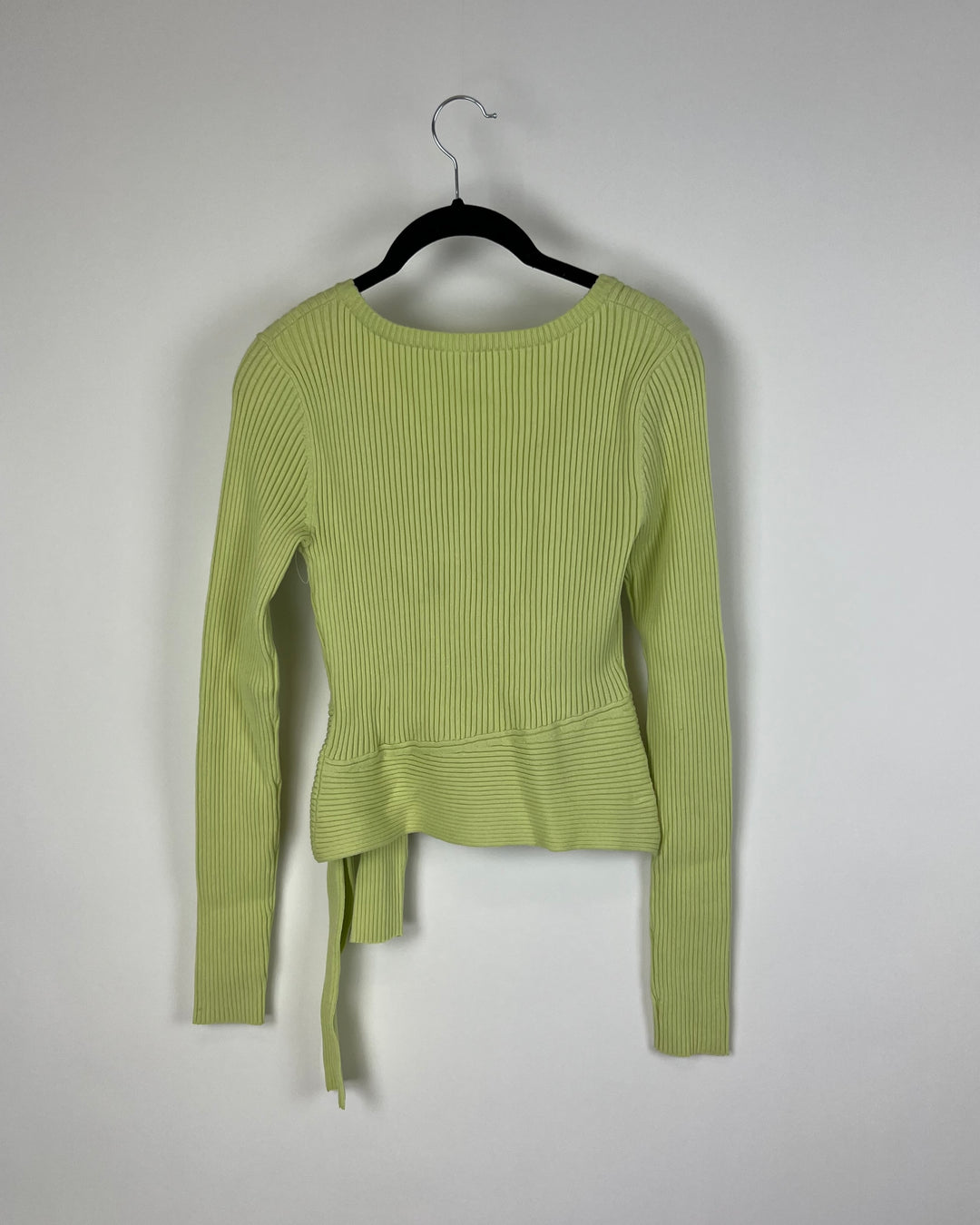 Lime Green Side Tie Sweater - Extra Small