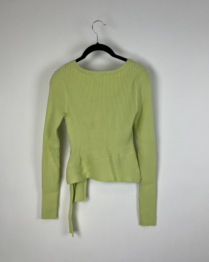 Lime Green Side Tie Sweater - Extra Small