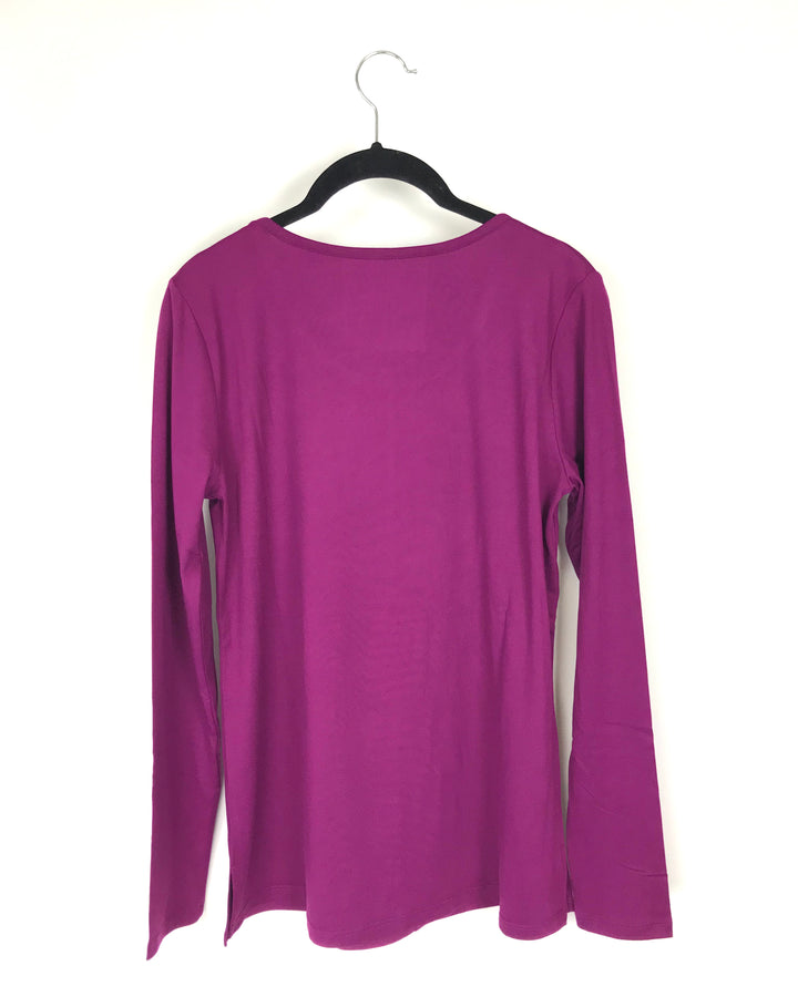 Fuchsia Open Front Cardigan - Small