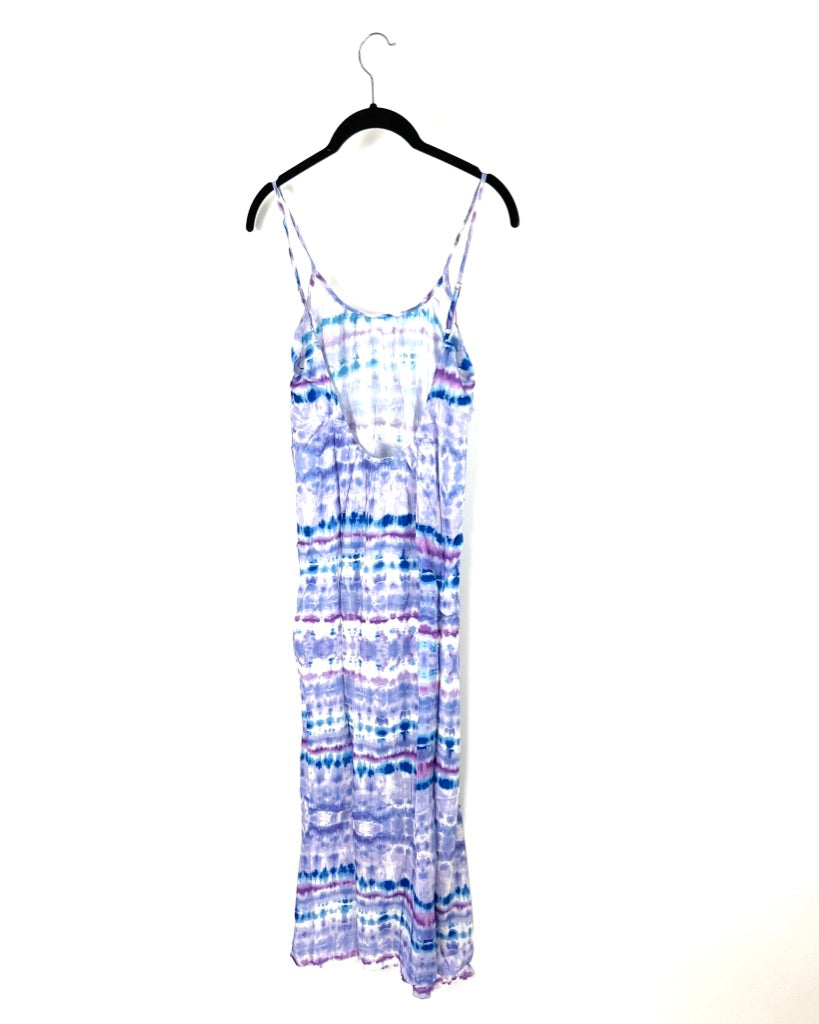 Purple Tie-Dye Midi Dress - Extra Small, Small