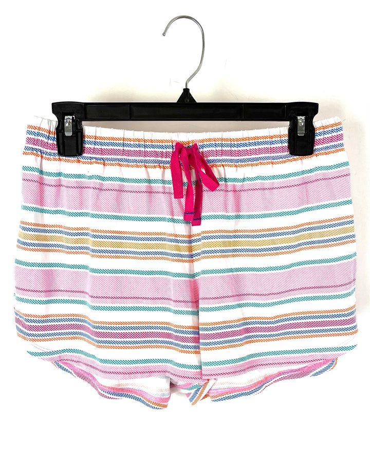 Pink Striped Sleepwear Shorts - Small