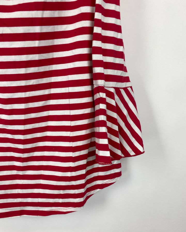 Red And White Striped Top - Size 6/8