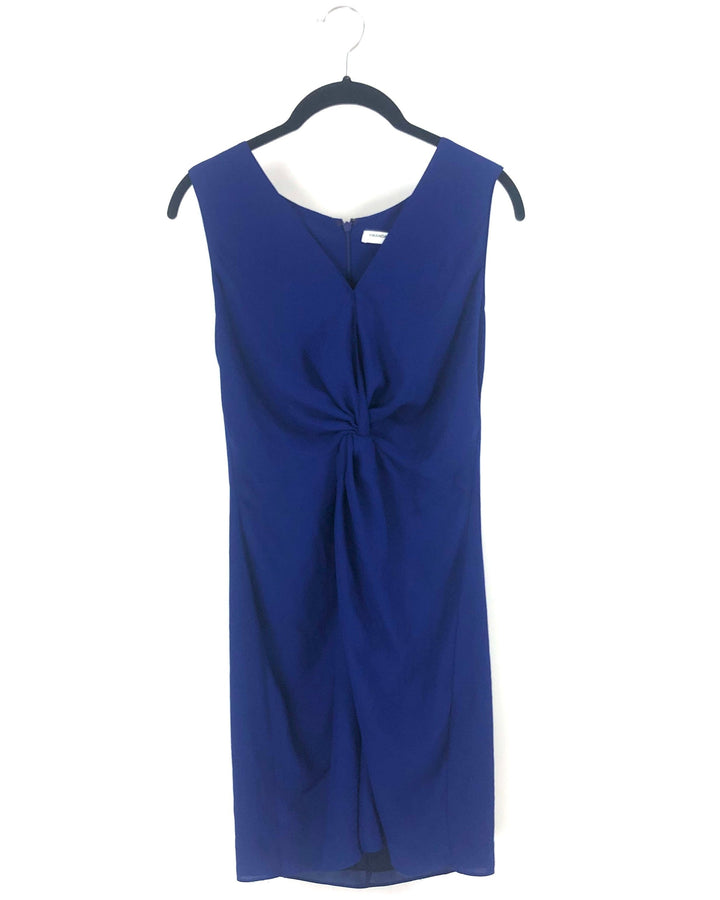 Royal Blue Front Knot Dress- Small