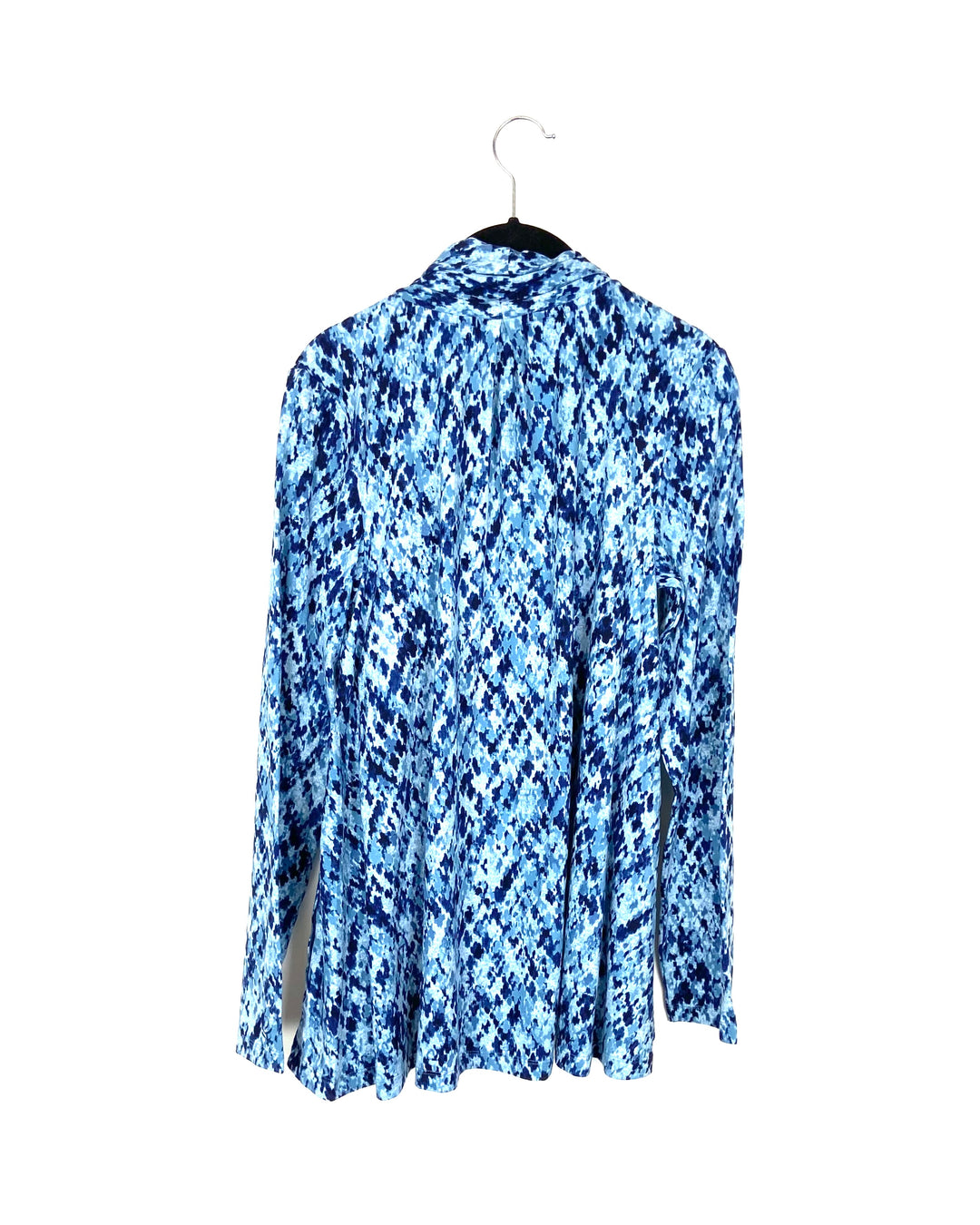 Blue Abstract Cardigan - Small And 1X