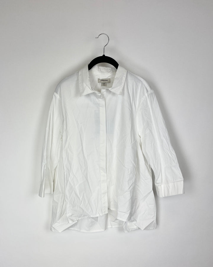 White Button Up Blouse - Size 12