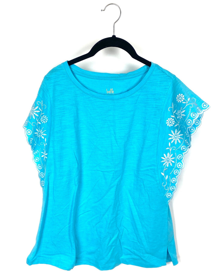 Light Blue Short Sleeve Top - Size 6/8