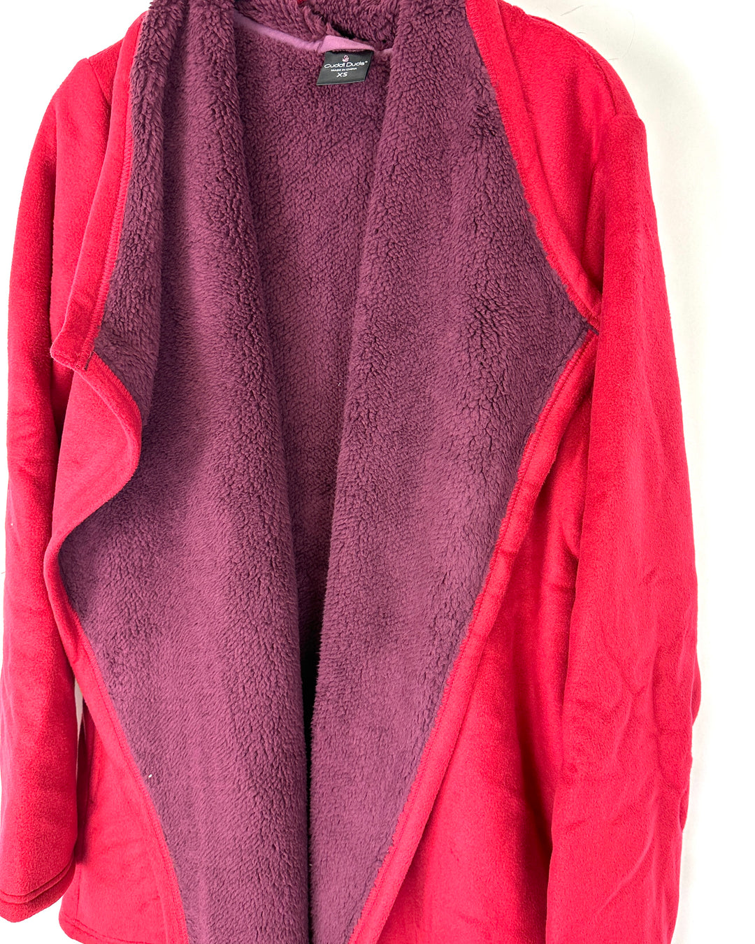 Red Fleece Cardigan - Extra Small And Medium
