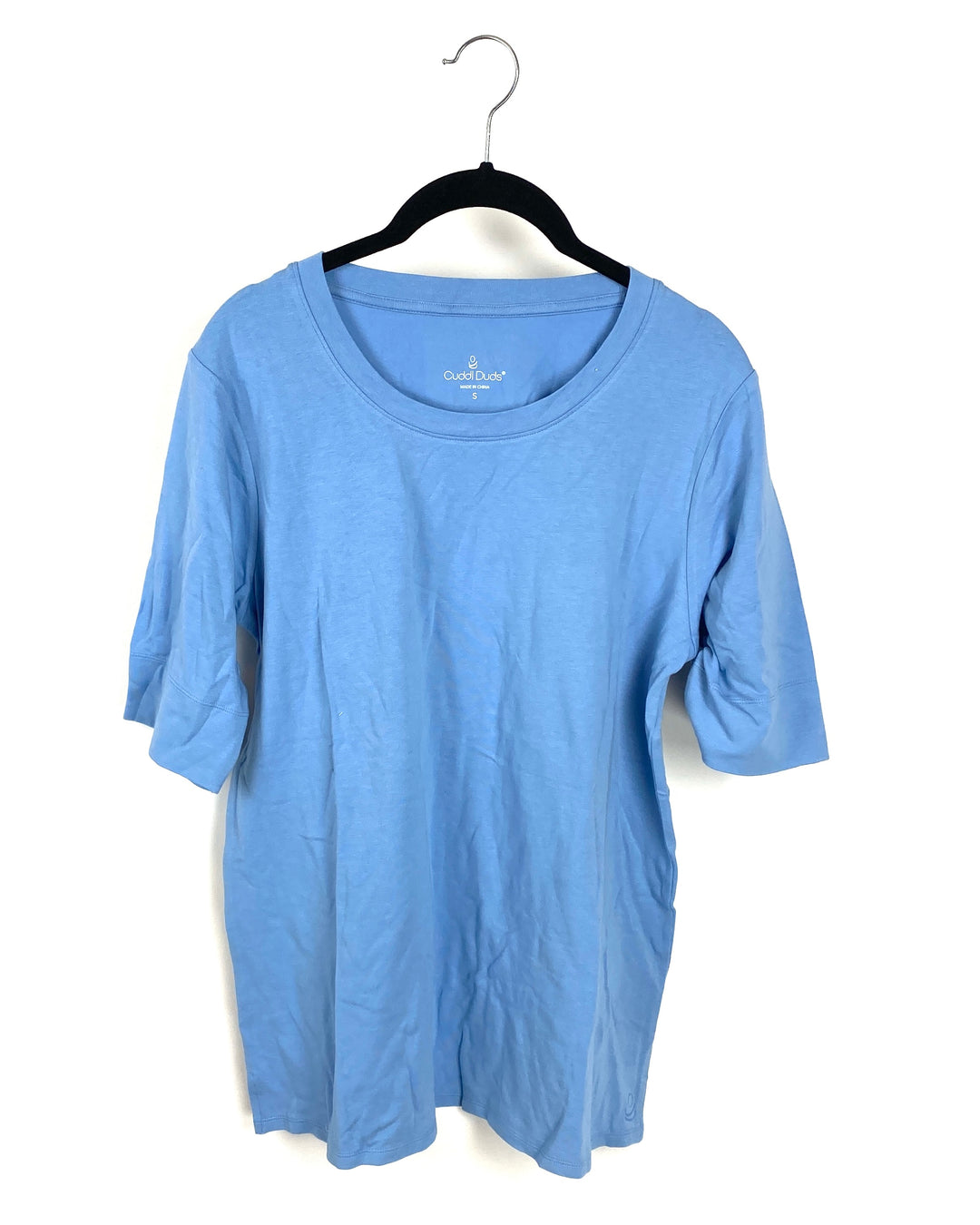 Light Blue Crew Neck Short Sleeve Top - Size 6/8