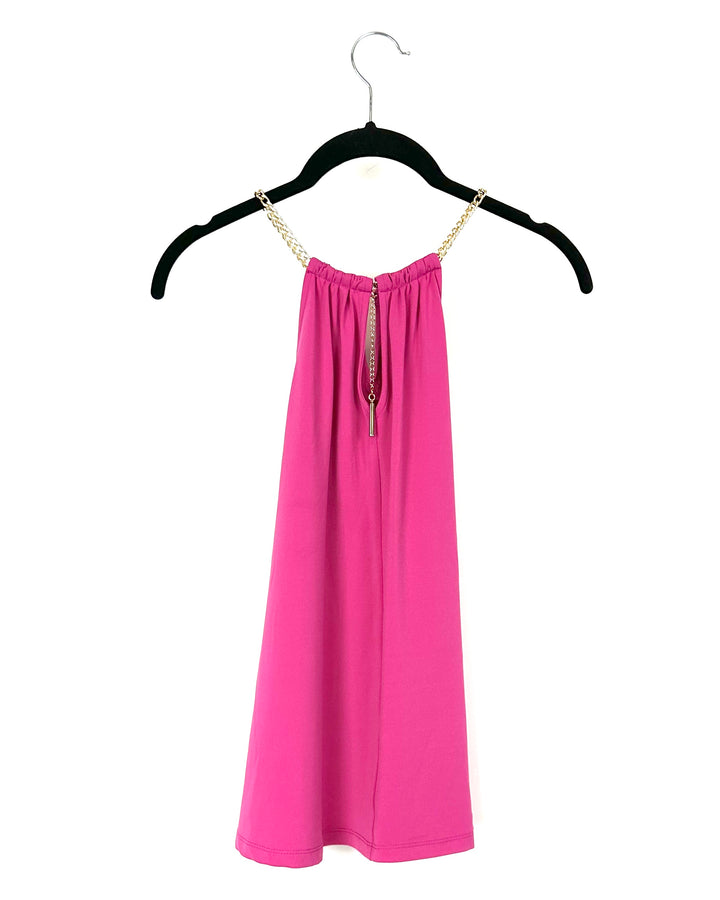 Pink Halter Chain Blouse - Small