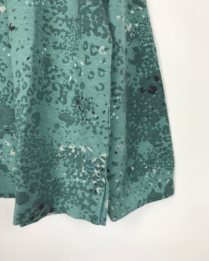 Mint Green Cheetah Print Top - Small