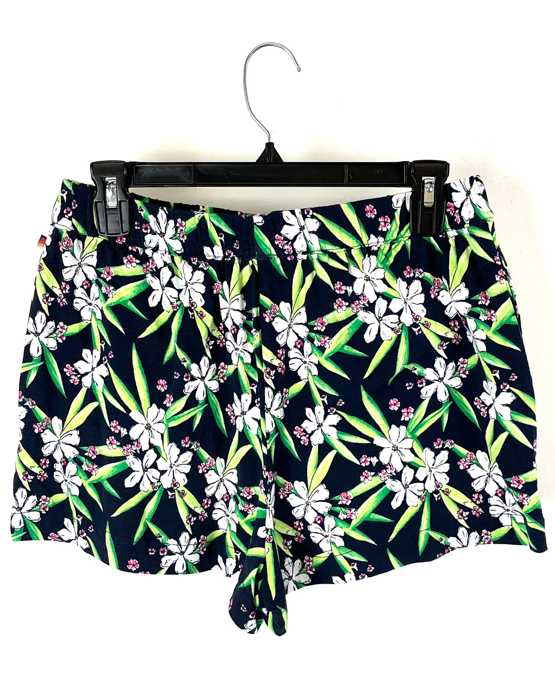 Green Floral Printed Sleepwear Shorts - Small