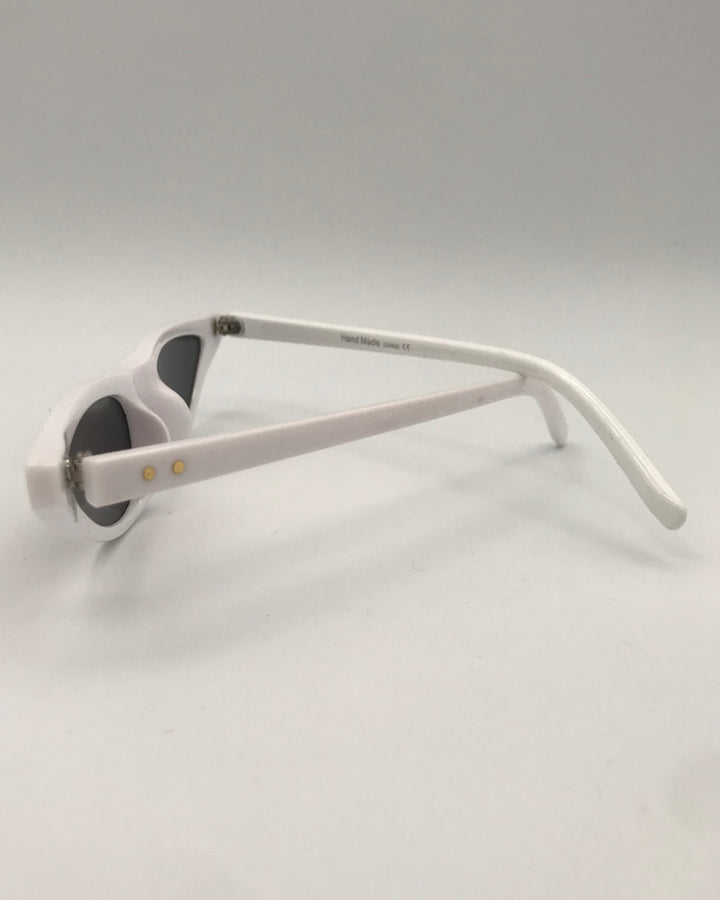 White and Black Slim Lens Sunglasses