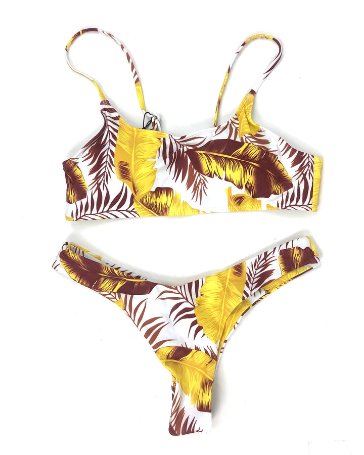 Brown and Yellow Tropical Bikini- Small