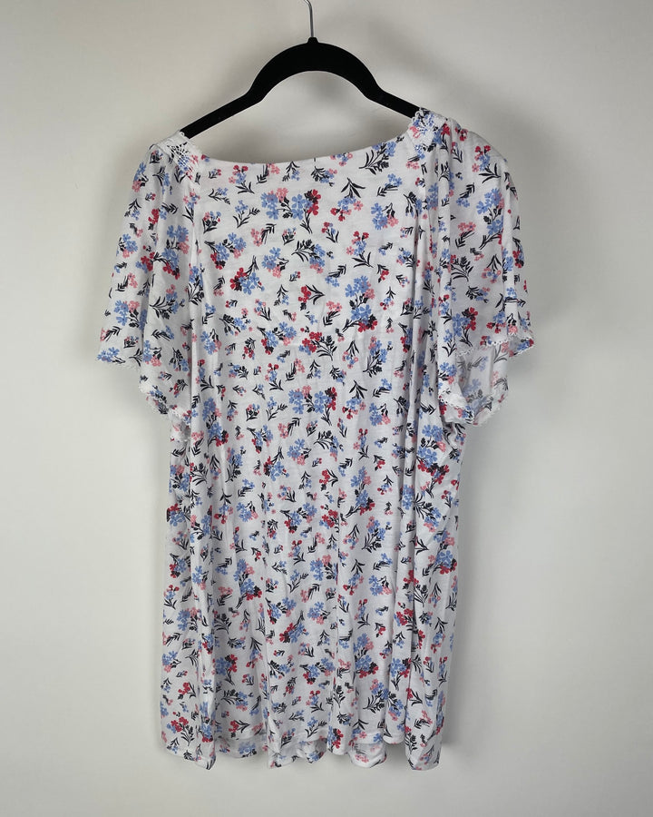 Floral Print Sleepwear Top - 1X