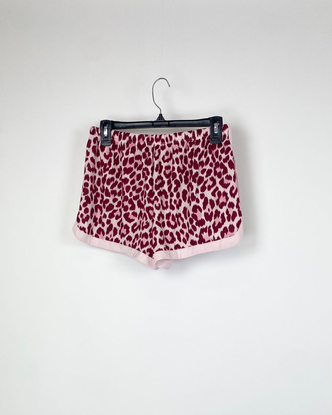 Soft Pink Cheetah Print Pajama Shorts - Small