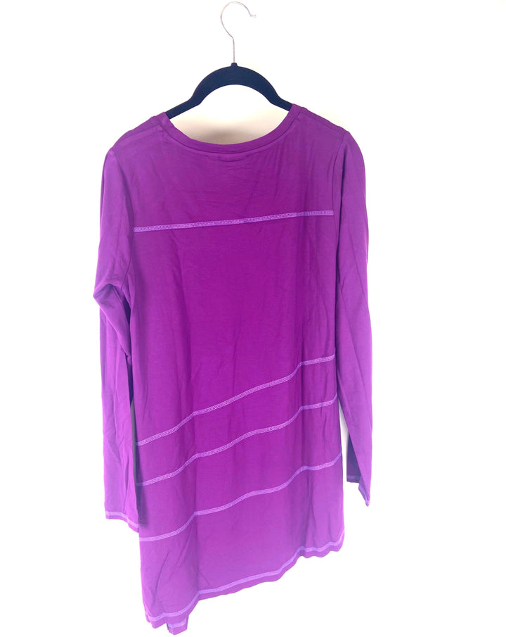 Asymmetrical Cut Purple Top- Size 6/8