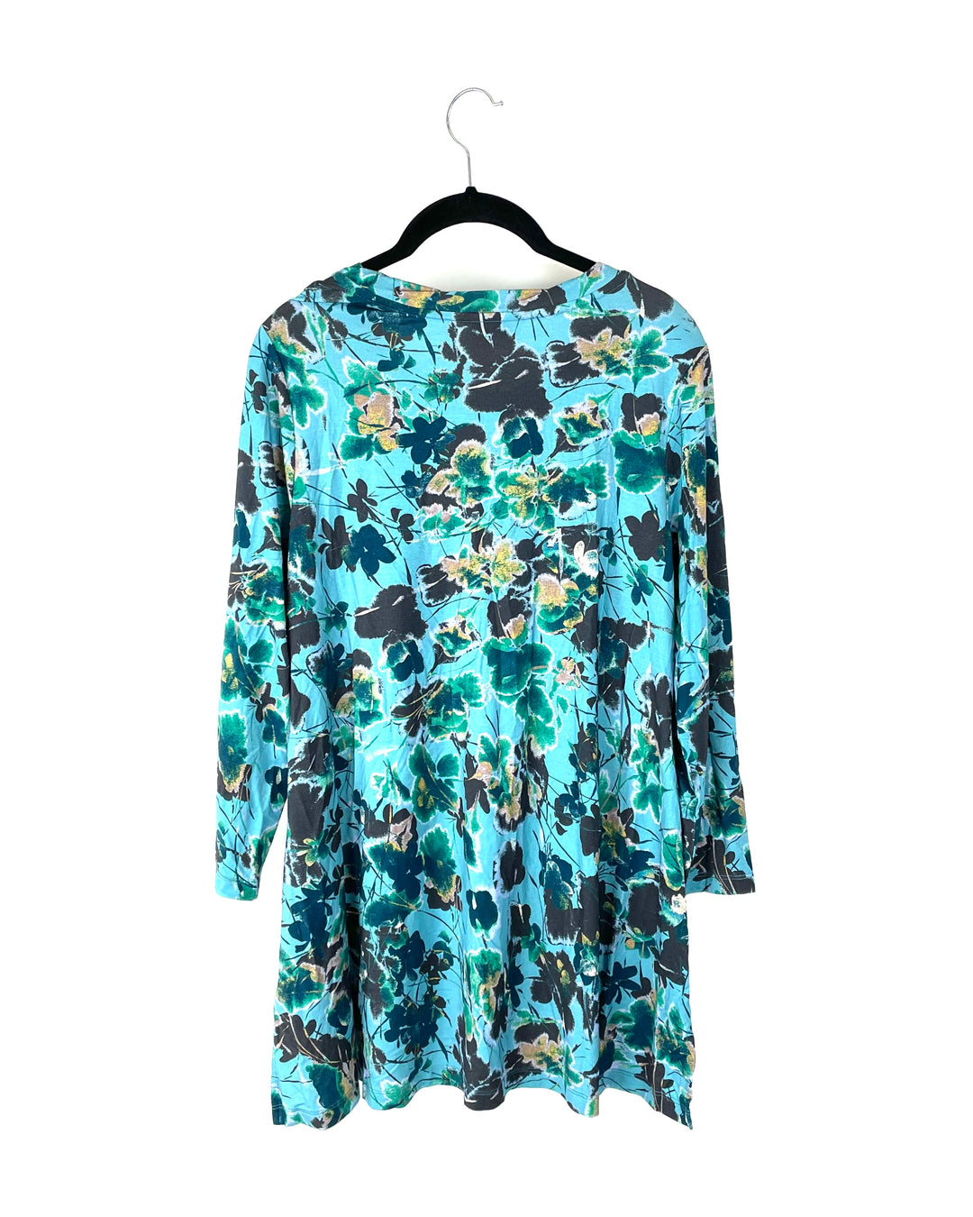 Blue Floral Long Sleeve Top - Small
