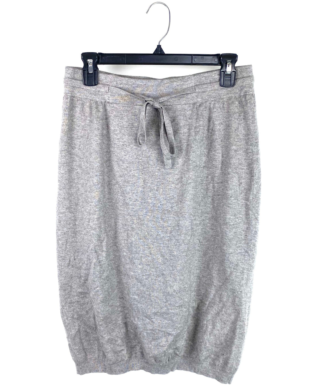 Grey Fitted Skirt with Drawstring Waist - Medium