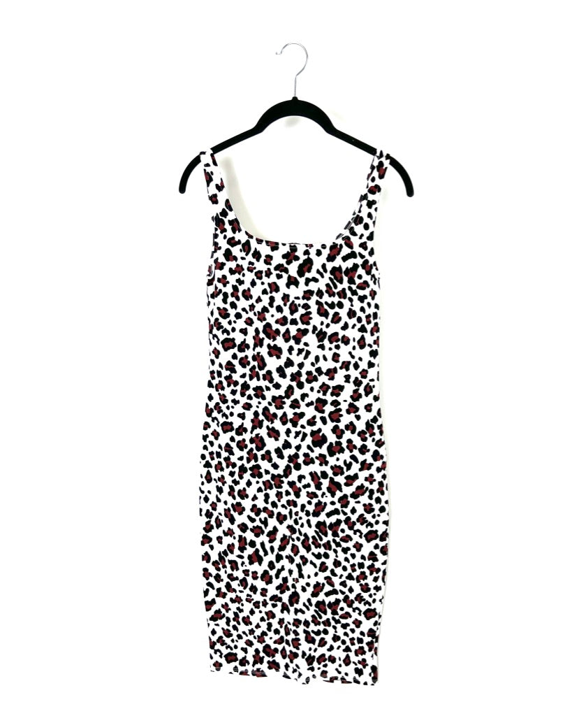 White Leopard Tank Dress- Small