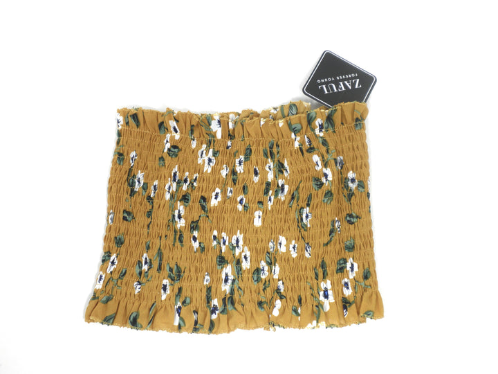 Zaful Mustard Yellow Floral Tube Top - Size Small - Donated From Designer - The Fashion Foundation