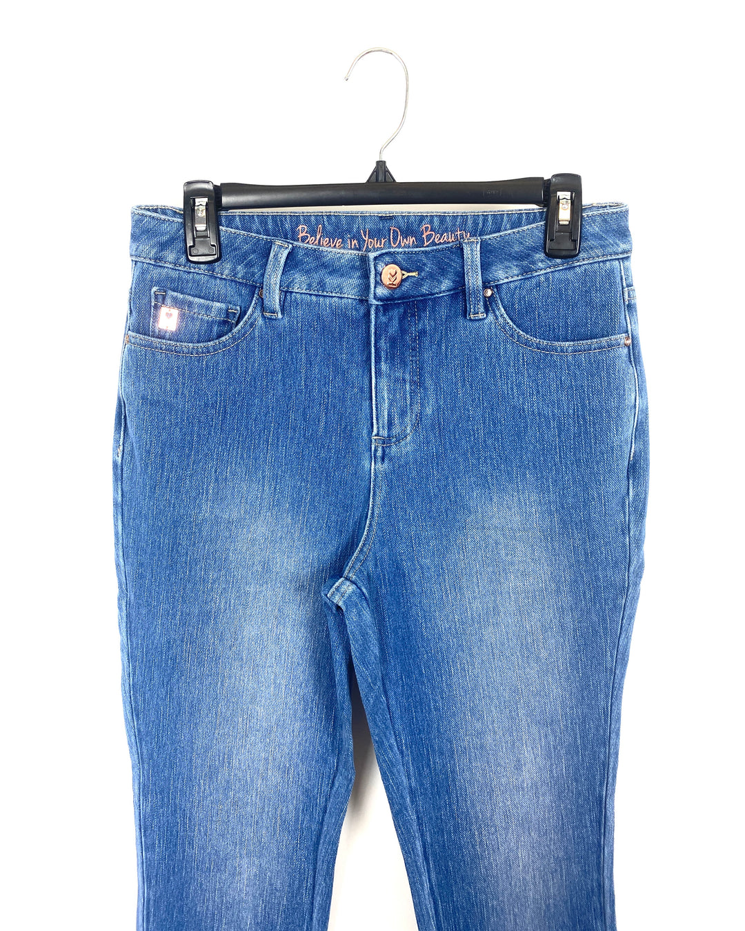 Straight Blue Wash Jeans  - Size 6/8P