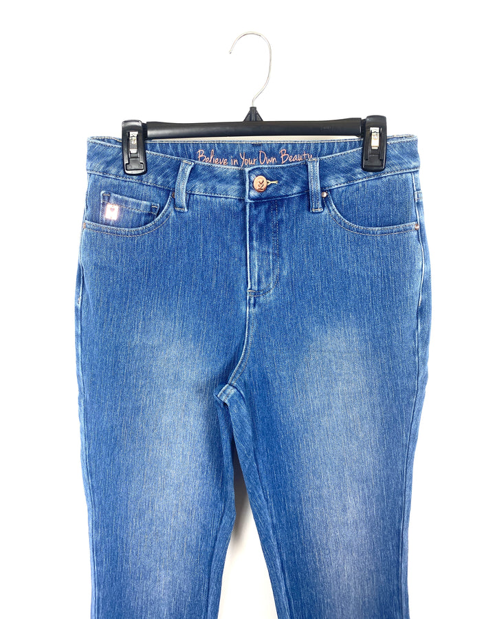 Straight Blue Wash Jeans  - Size 6/8P