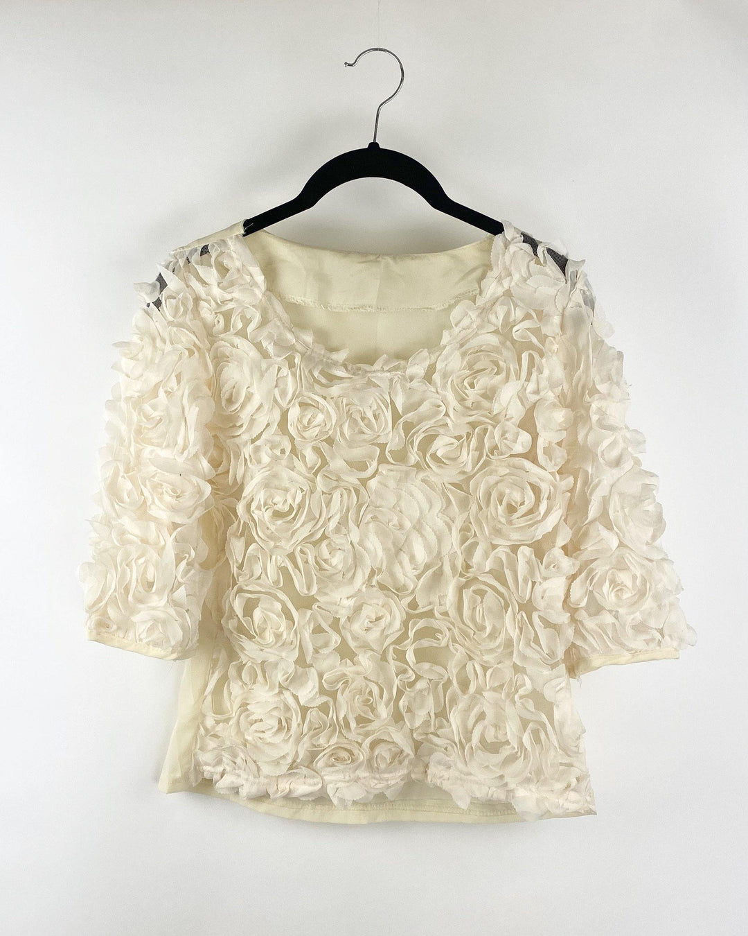 Amanda Uprichard Off White Floral Top - Small - The Fashion Foundation - {{ discount designer}}