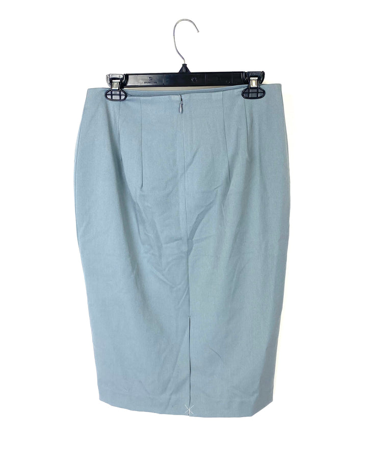 Pencil Blue Grey Skirt - Size 8