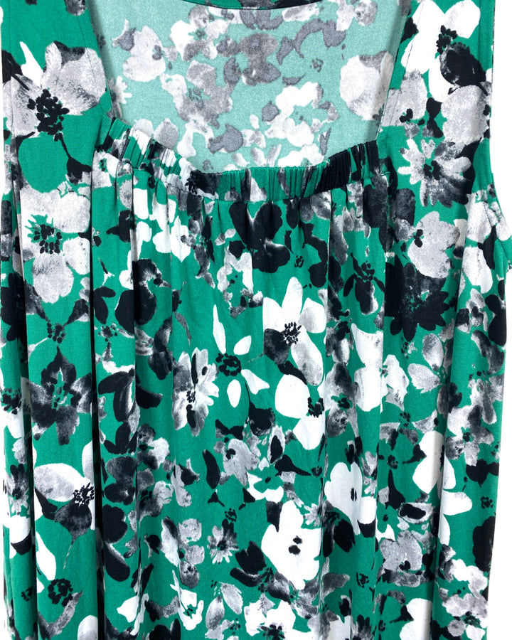 Green Floral Dress - Small/Medium