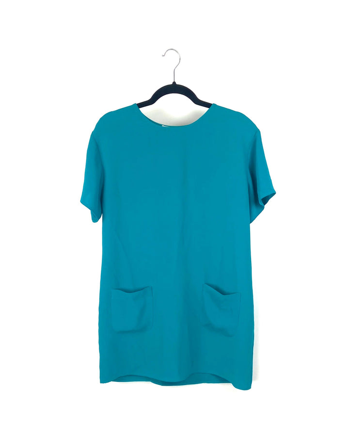 Teal Pocket Dress - Size 2-4W