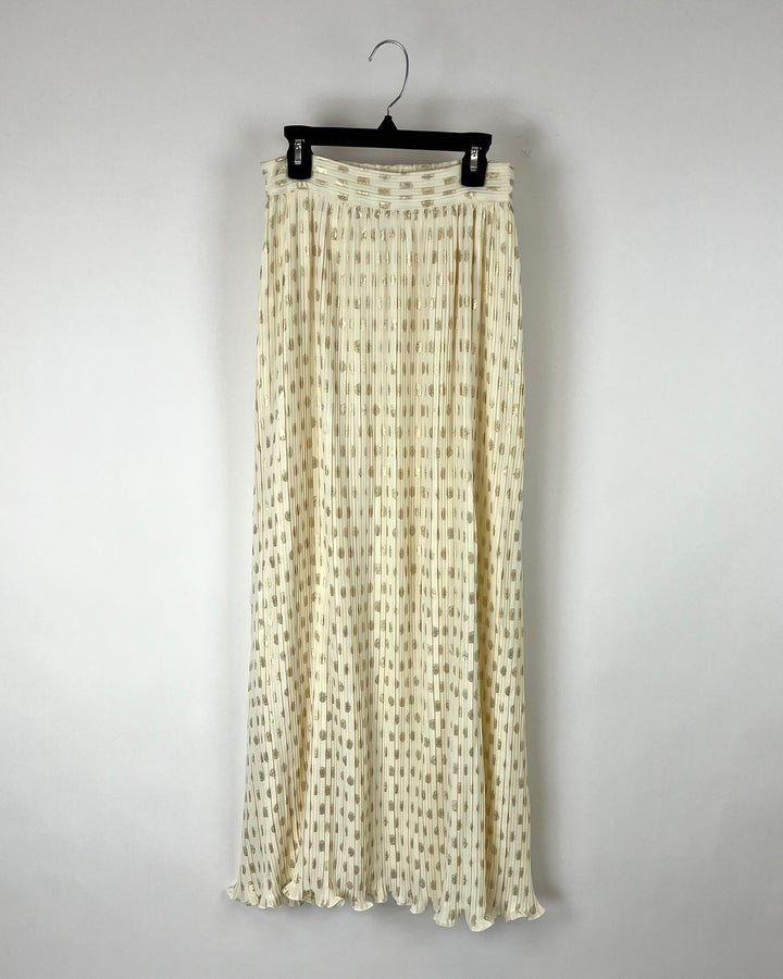 Cream And Gold Maxi Skirt - Size 00-18