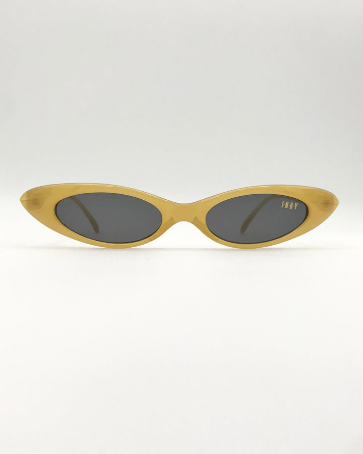 Dark Yellow and Black Slim Lens Sunglasses