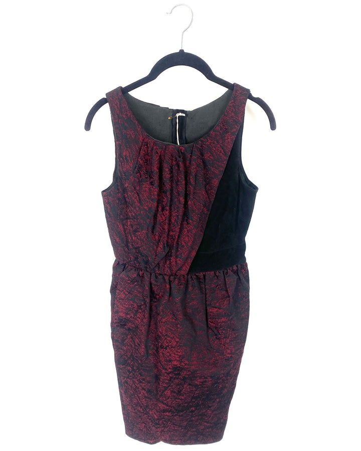 Red and Black Patterned Dress - Small