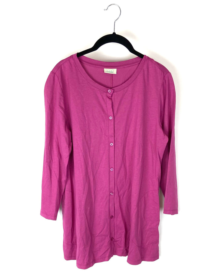 Pink Long Sleeve Button Up - Size 6-8