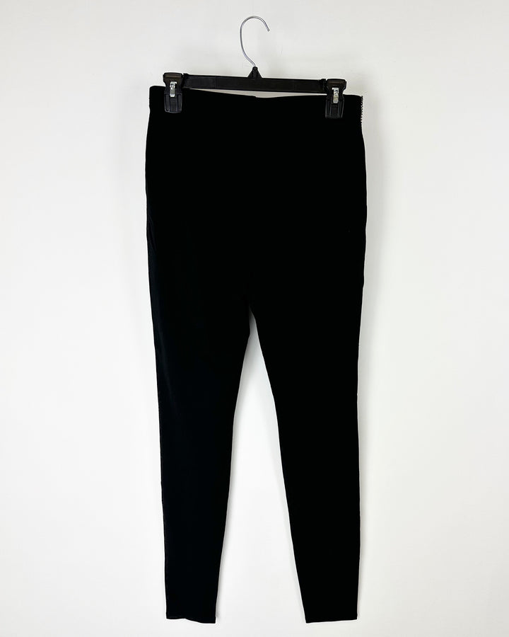 Black Rhinestone Leggings - Medium