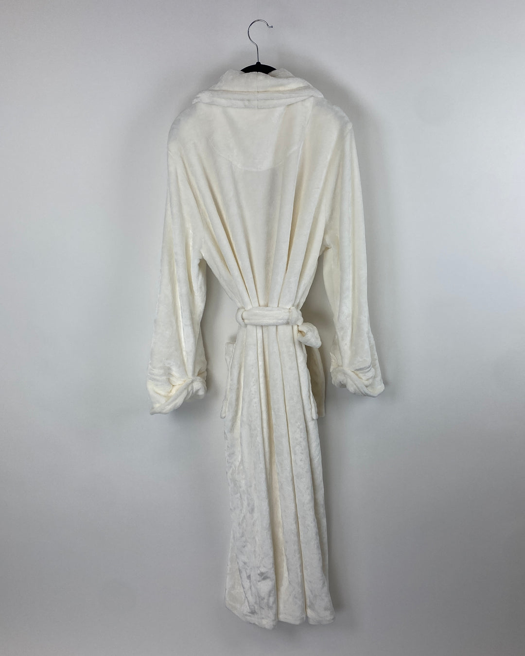 White Fuzzy Long Robe - Small