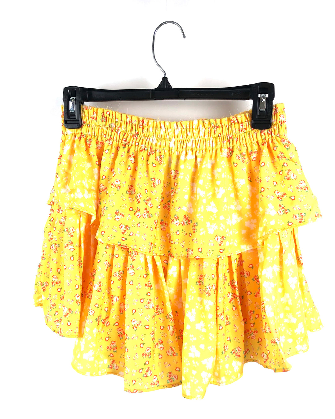 Yellow Layered Mini Skirt - Small
