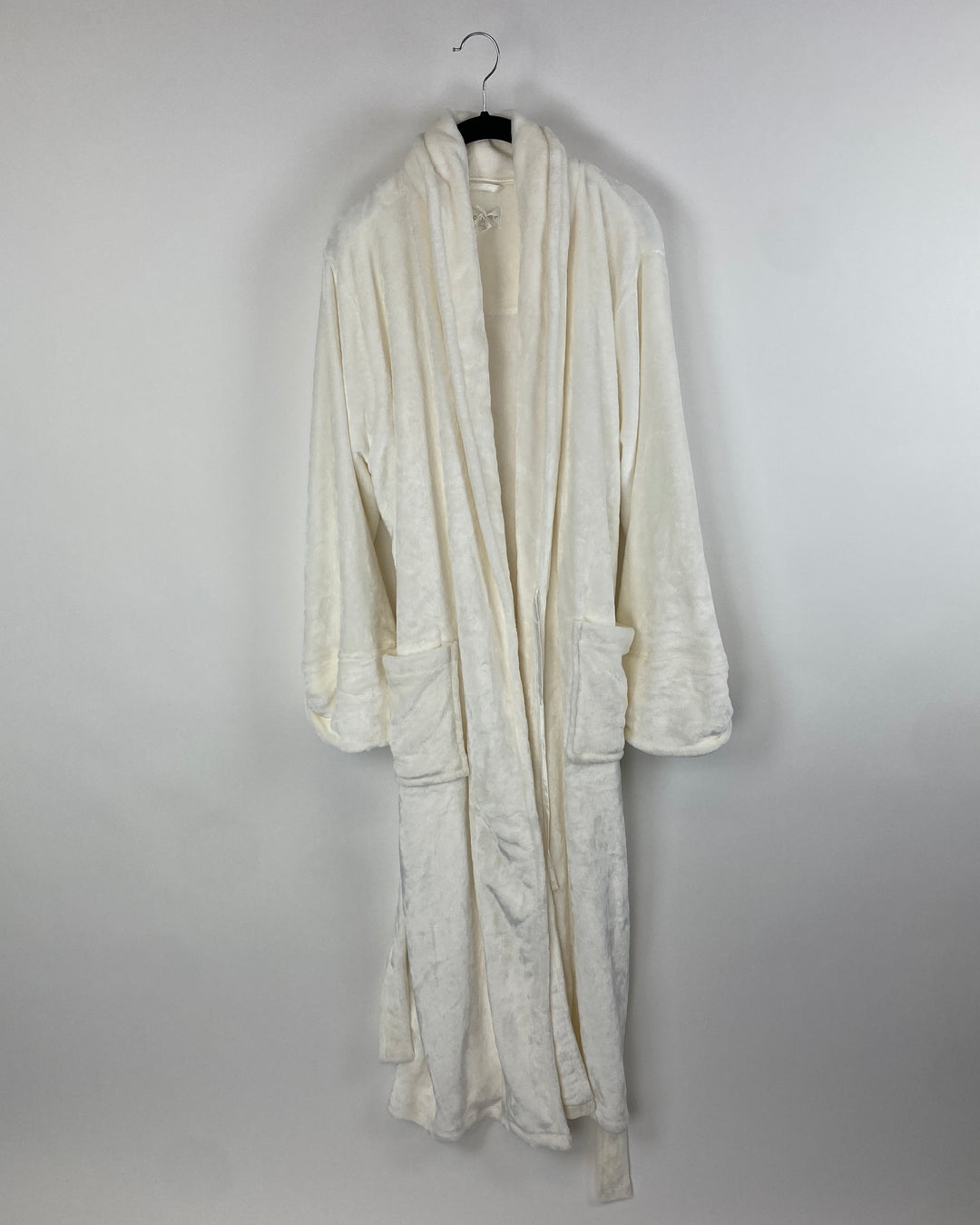 White Fuzzy Long Robe - Small