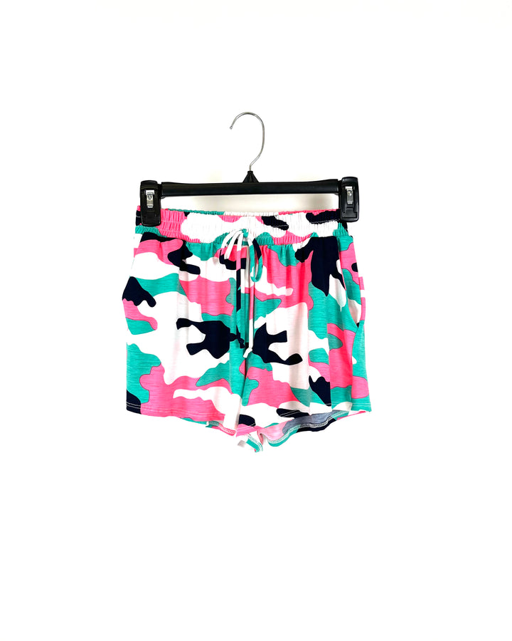 Neon Camo Print Shorts - Extra Small/Small