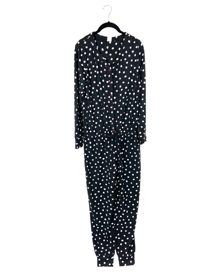 Black And White Polka Dot Onesie - Small
